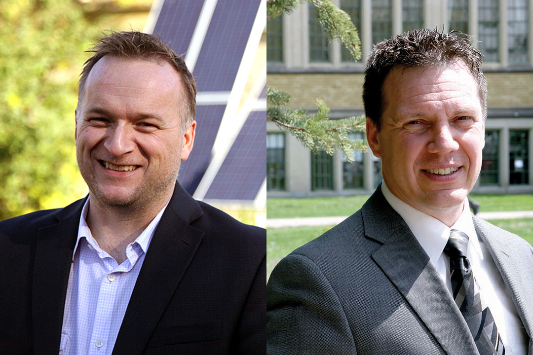 From left: Bram Noble, professor of geography and planning in the College of Arts and Science, and Greg Poelzer, a Fulbright scholar and professor at USask's School of Environment and Sustainability